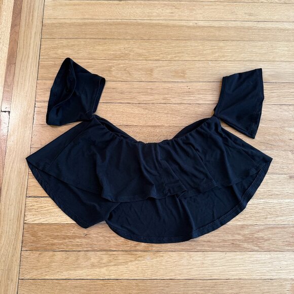Blue Blush Black - Flowy, off the shoulder crop top - Picture 2 of 2